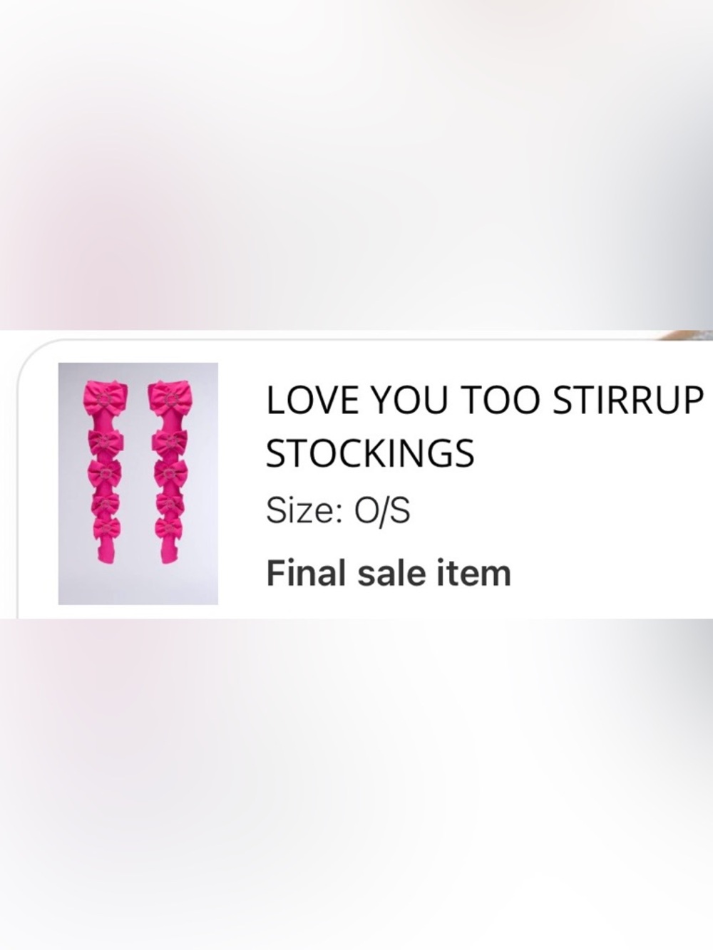 AKIRA LOVE YOU TOO STIRRUP STOCKINGS Size O/SO/S